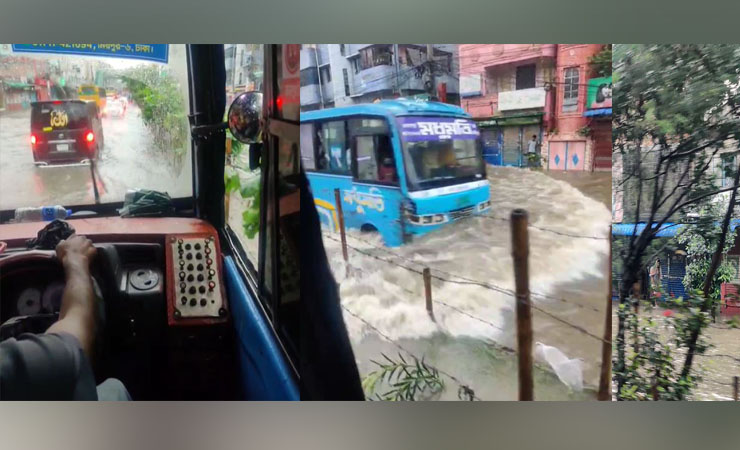 সকাল থেকে অঝোরে বৃষ্টি, ভোগান্তিতে কর্মজীবী মানুষ