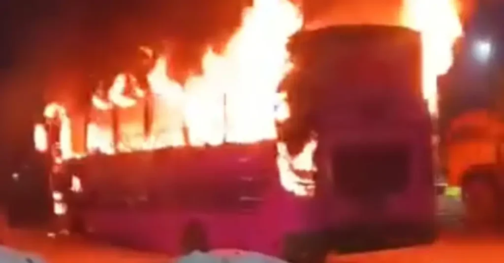 গাজীপুরে রাতভর দুর্বৃত্তদের তাণ্ডব: তিনটি বাসে অগ্নিসংযোগ