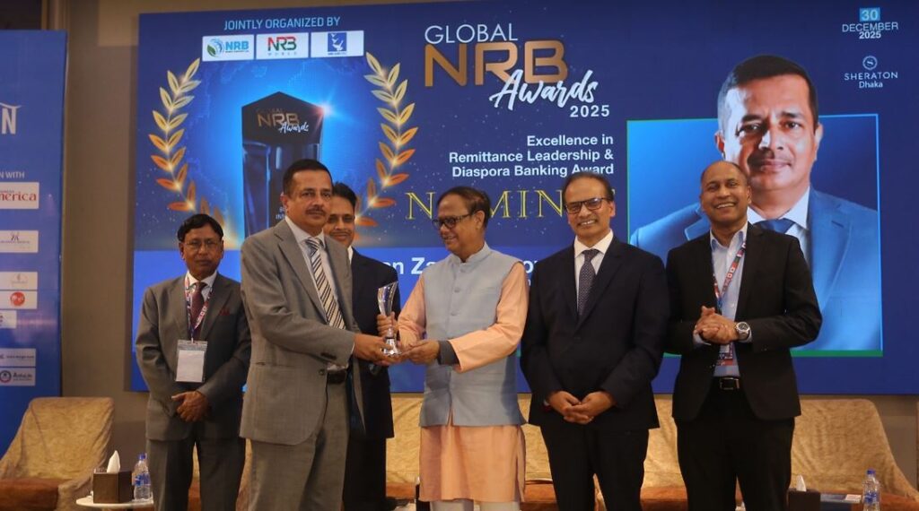 প্রবাসী আয় ও প্রবাসী ব্যাংকিংয়ে বিশেষ অবদানের স্বীকৃতি পেলেন আহসান জামান চৌধুরী