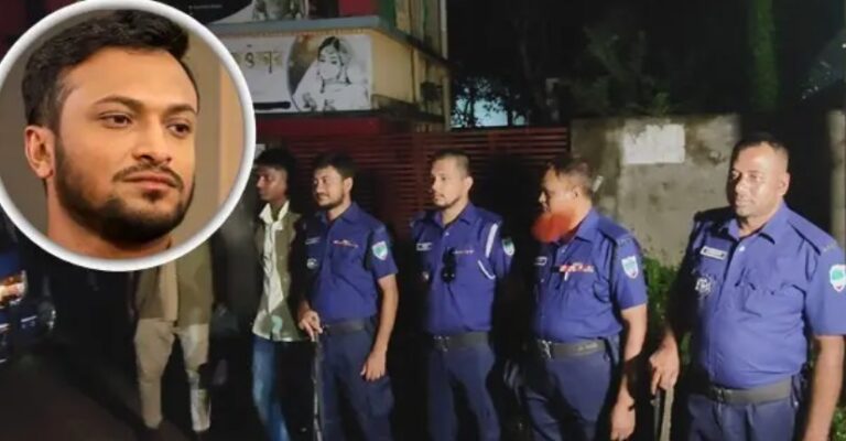 সাকিব আল হাসানের বাড়িতে হামলার পর অতিরিক্ত পুলিশ মোতায়েন